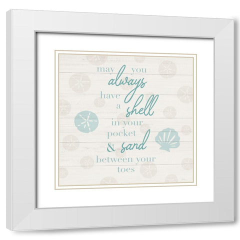 Shell in Your Pocket White Modern Wood Framed Art Print with Double Matting by Carpentieri, Natalie