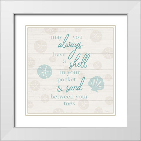 Shell in Your Pocket White Modern Wood Framed Art Print with Double Matting by Carpentieri, Natalie