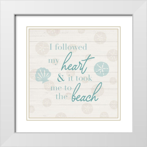 Followed My Heart White Modern Wood Framed Art Print with Double Matting by Carpentieri, Natalie