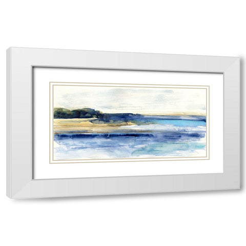 Indigo Bay White Modern Wood Framed Art Print with Double Matting by Swatland, Sally