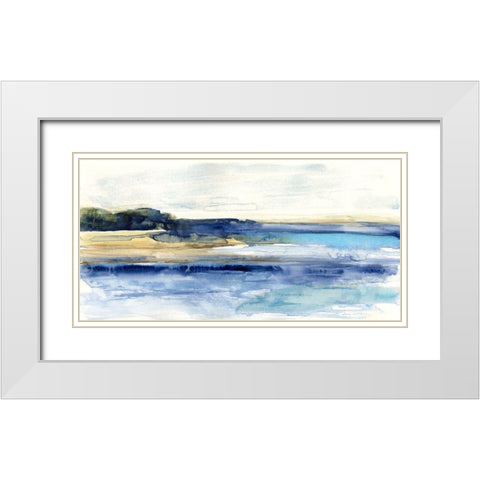 Indigo Bay White Modern Wood Framed Art Print with Double Matting by Swatland, Sally