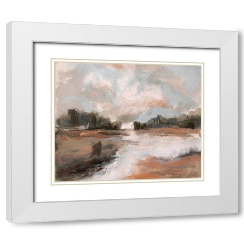 South Pond White Modern Wood Framed Art Print with Double Matting by Jill, Susan