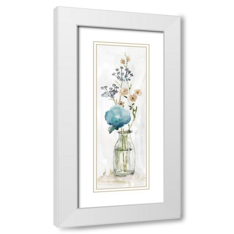 Simply Blue II White Modern Wood Framed Art Print with Double Matting by Robinson, Carol
