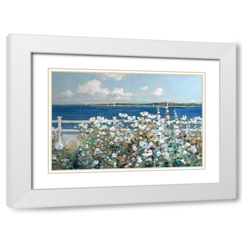 Bayside Garden White Modern Wood Framed Art Print with Double Matting by Swatland, Sally