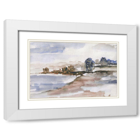 Mountain Cove White Modern Wood Framed Art Print with Double Matting by Nan