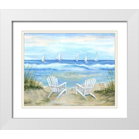 Seaside Escape White Modern Wood Framed Art Print with Double Matting by Dunlap, Marilyn