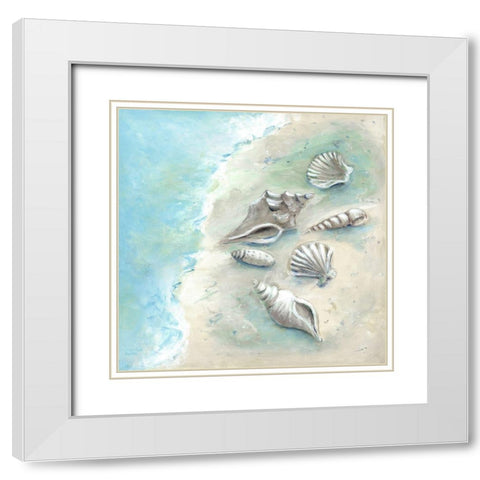 Beach Shells II White Modern Wood Framed Art Print with Double Matting by Dunlap, Marilyn