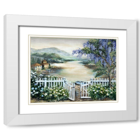 Tuscan Shore White Modern Wood Framed Art Print with Double Matting by Dunlap, Marilyn