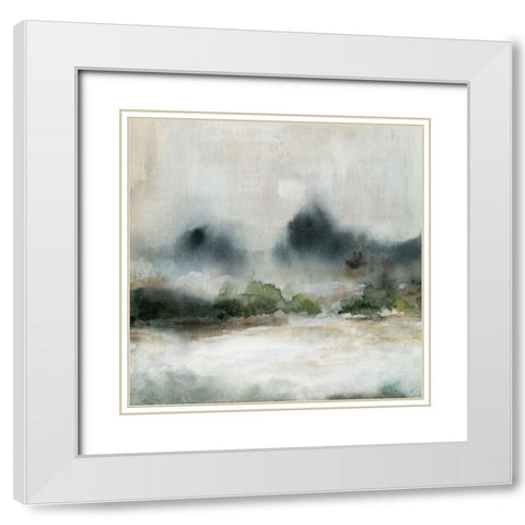 Textured Rain II White Modern Wood Framed Art Print with Double Matting by Robinson, Carol