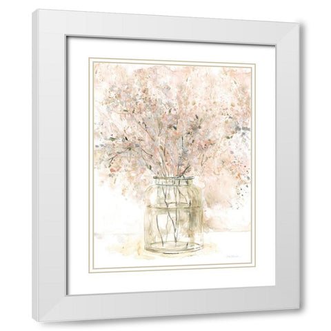 Delicate Arrangement II White Modern Wood Framed Art Print with Double Matting by Robinson, Carol
