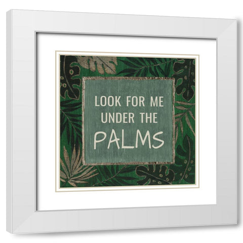 Under the Palms White Modern Wood Framed Art Print with Double Matting by Tava Studios