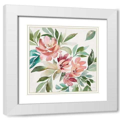 Garden Blush I White Modern Wood Framed Art Print with Double Matting by Brockmon, Kristen