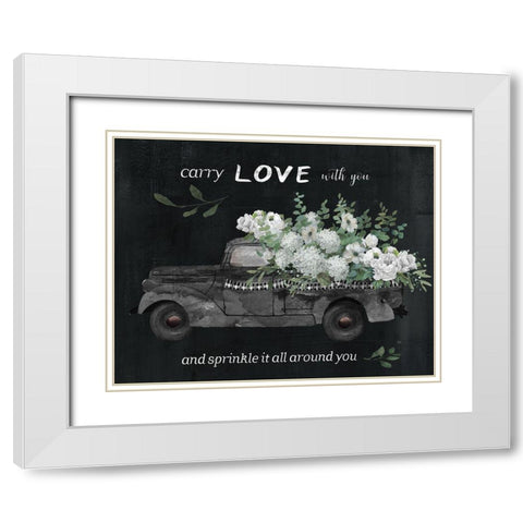 Carry Love White Modern Wood Framed Art Print with Double Matting by Nan