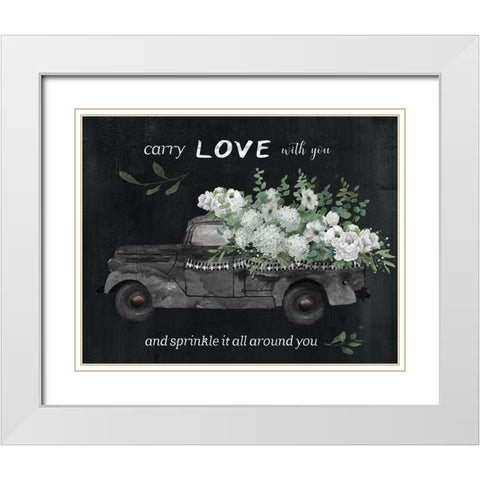 Carry Love White Modern Wood Framed Art Print with Double Matting by Nan