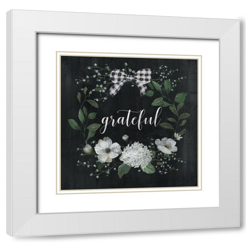Grateful White Modern Wood Framed Art Print with Double Matting by Nan