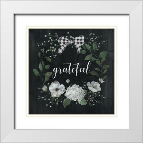 Grateful White Modern Wood Framed Art Print with Double Matting by Nan