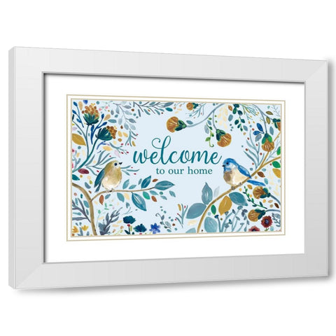 Welcome to Our Home White Modern Wood Framed Art Print with Double Matting by Robinson, Carol