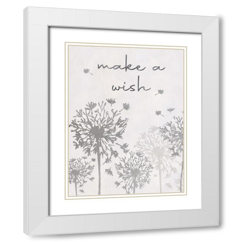 Make A Wish White Modern Wood Framed Art Print with Double Matting by CAD Designs