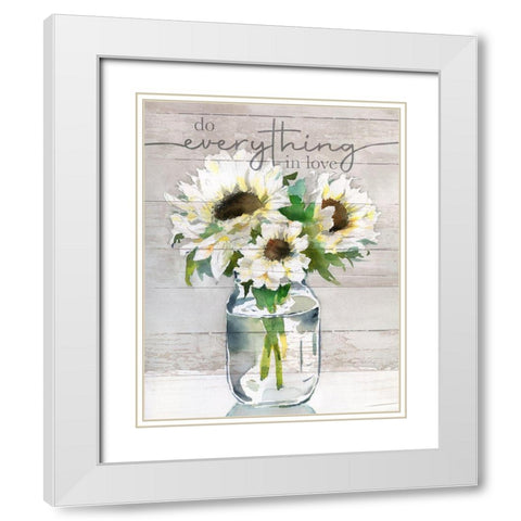 Do Everything in Love White Modern Wood Framed Art Print with Double Matting by Troise Heidel, Theresa