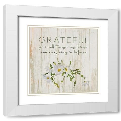 Grateful White Modern Wood Framed Art Print with Double Matting by Jill, Susan
