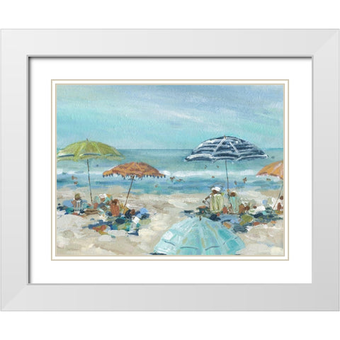 Sunny Beach Day White Modern Wood Framed Art Print with Double Matting by Robinson, Carol