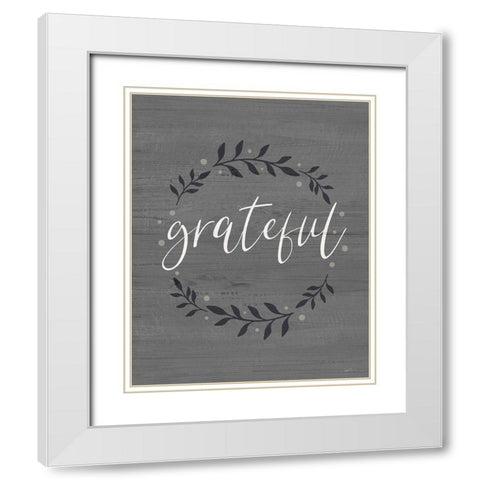 Grateful White Modern Wood Framed Art Print with Double Matting by Carpentieri, Natalie