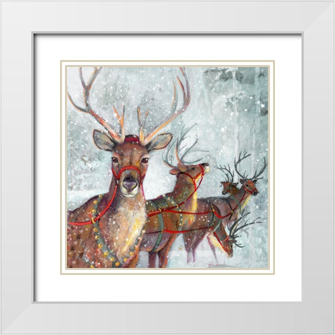Woodland Friends White Modern Wood Framed Art Print with Double Matting by Manning, Ruane