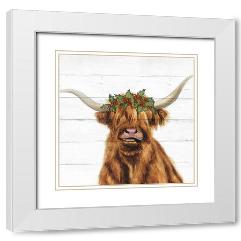 Holly Highland White Modern Wood Framed Art Print with Double Matting by Brooks, Donna