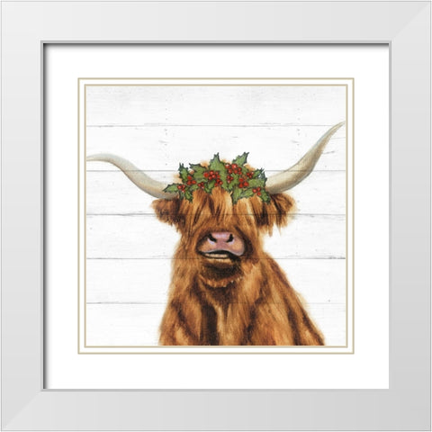 Holly Highland White Modern Wood Framed Art Print with Double Matting by Brooks, Donna