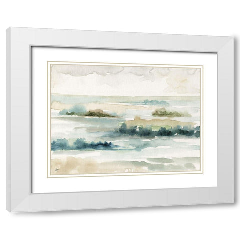 Pastel Panorama White Modern Wood Framed Art Print with Double Matting by Nan