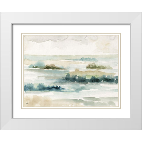 Pastel Panorama White Modern Wood Framed Art Print with Double Matting by Nan