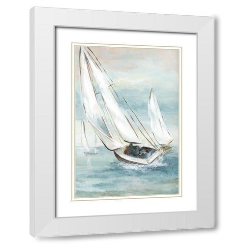 Catching Wind White Modern Wood Framed Art Print with Double Matting by Nan