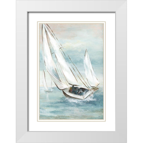 Catching Wind White Modern Wood Framed Art Print with Double Matting by Nan