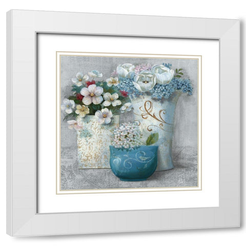 Chic Bouquet Bouquet I White Modern Wood Framed Art Print with Double Matting by Nan