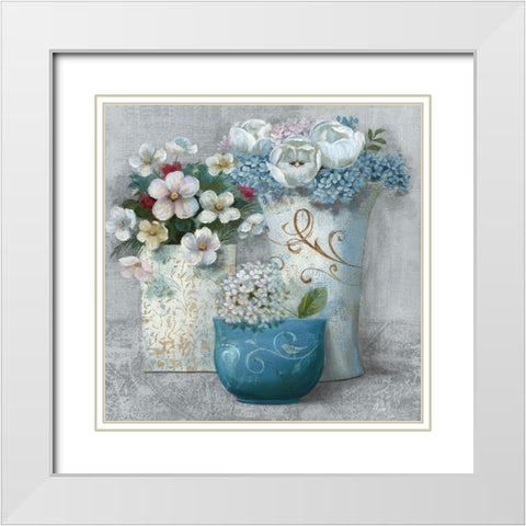 Chic Bouquet Bouquet I White Modern Wood Framed Art Print with Double Matting by Nan