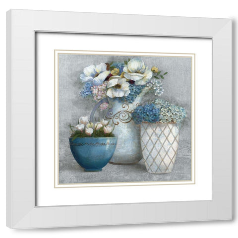 Chic Bouquet Bouquet II White Modern Wood Framed Art Print with Double Matting by Nan