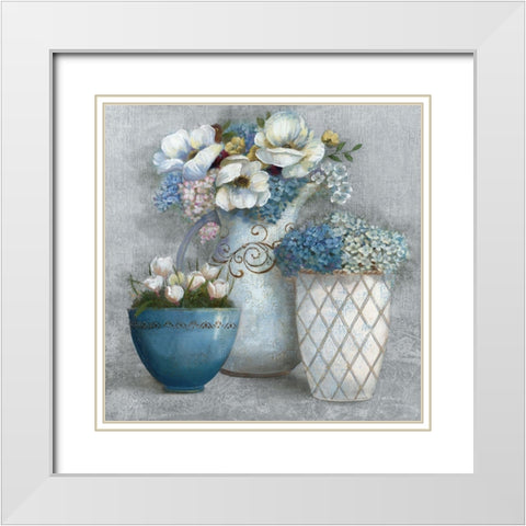 Chic Bouquet Bouquet II White Modern Wood Framed Art Print with Double Matting by Nan