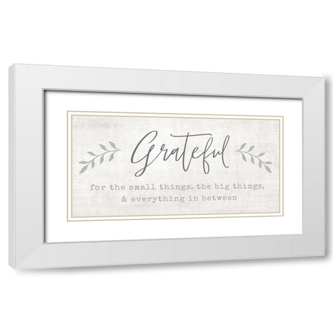 Grateful for Everything White Modern Wood Framed Art Print with Double Matting by Carpentieri, Natalie