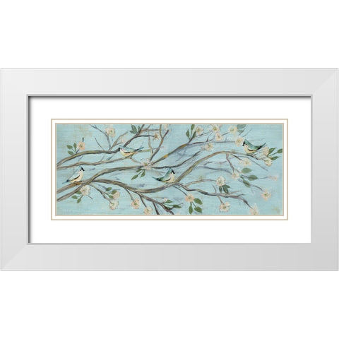 Blue Sky and Blossoms White Modern Wood Framed Art Print with Double Matting by Jill, Susan