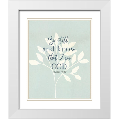 Be Still White Modern Wood Framed Art Print with Double Matting by Jill, Susan
