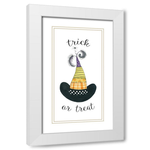 Trick or Treat Hat White Modern Wood Framed Art Print with Double Matting by Finn, Livi