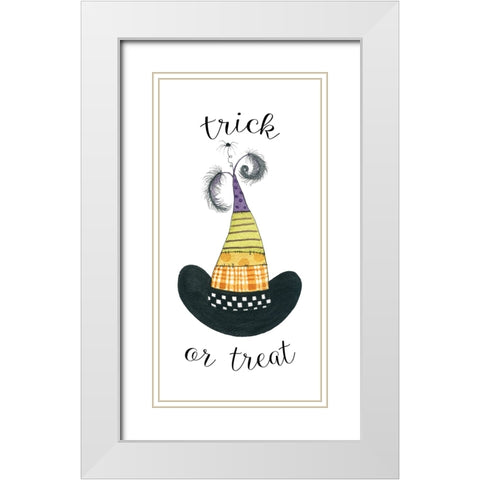 Trick or Treat Hat White Modern Wood Framed Art Print with Double Matting by Finn, Livi