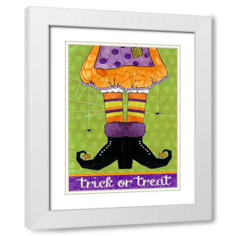Trick or Treat White Modern Wood Framed Art Print with Double Matting by Finn, Livi