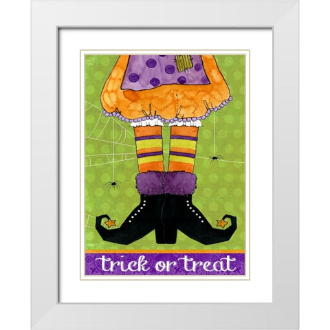Trick or Treat White Modern Wood Framed Art Print with Double Matting by Finn, Livi