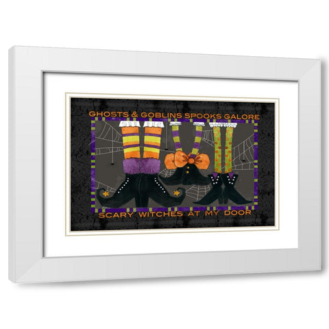 Ghosts And Goblins Mat White Modern Wood Framed Art Print with Double Matting by Finn, Livi