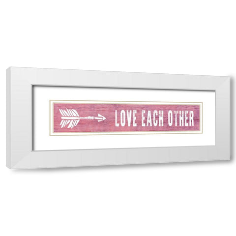 Love Each Other White Modern Wood Framed Art Print with Double Matting by Knutsen, Conrad
