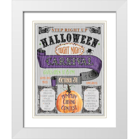 Carnival Sign White Modern Wood Framed Art Print with Double Matting by Finn, Livi