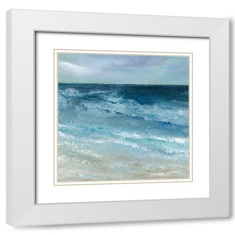 Shore Tempest White Modern Wood Framed Art Print with Double Matting by Robinson, Carol
