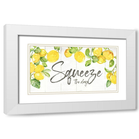 Lemon Squeeze White Modern Wood Framed Art Print with Double Matting by Nan