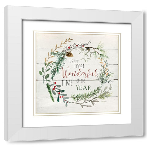 Time of the Year White Modern Wood Framed Art Print with Double Matting by Robinson, Carol